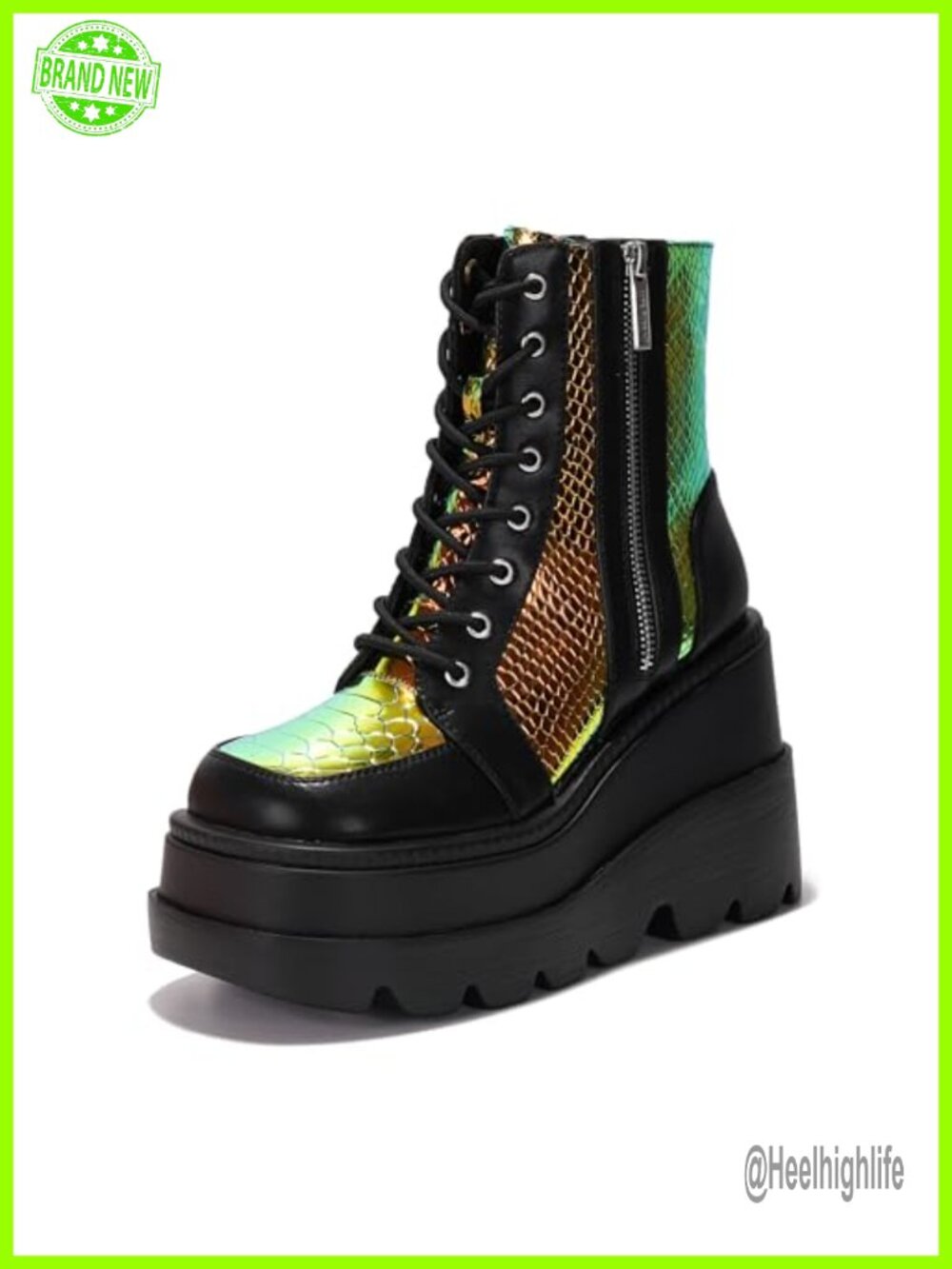 Cape Robbin Radio Platform Ankle Boots Chunky Block Heel Lace-Up